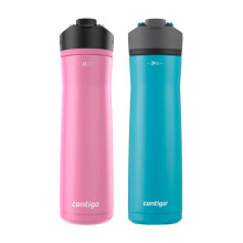 Botella de Agua Contigo Cortland Chill 2.0 Acero Inoxidable con Tapa AUTOSEAL 24 oz Juniper y Azalea 2-Pack