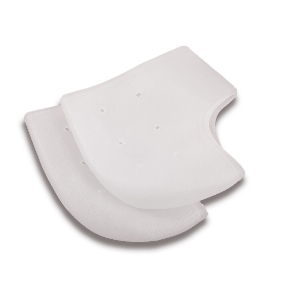 2PCS Silicone Gel Heel Socks Cracked Foot Relief Milk White