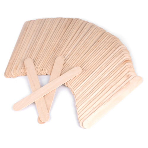 100x Houten Wasstokjes Spatel 2