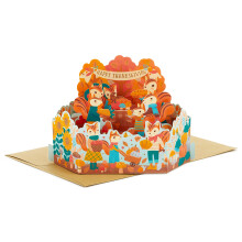 Hallmark Paper Wonder toonbare pop-up Thanksgiving-kaart (Woodland Feast)