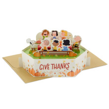 Cartão Pop-Up Hallmark Peanuts Dia de Ação de Graças (Agradeça)