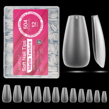 AIMEILI Dicas de Unhas Coffin Médias, 504Pcs Dicas de Gel para Unhas Falsas Matte