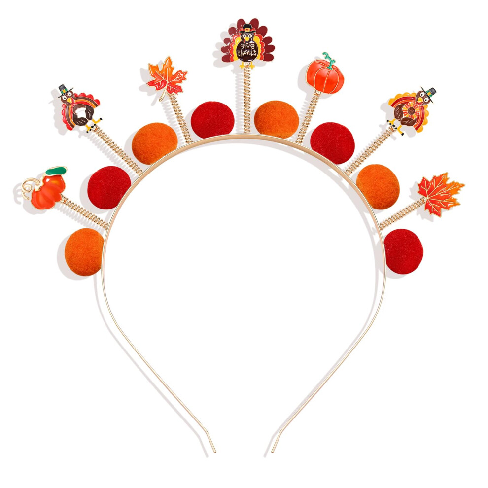 Heidkrueger Unisex Thanksgiving Headband Fall Themed Hairbands For Women Festive Holiday Parade Hair Hoop (Thanksgiving Day)