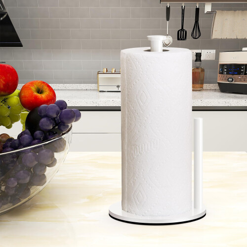 Suporte de Papel Toalha de Mesa, OBODING, Suporte Branco para Cozinha e Banheiro 2