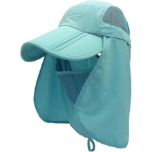Sun Hat for Women UV Protection Bucket Hat for Men Breathable Summer Neck Face Protection Size 54-56 cm (Blue)