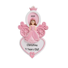 3D Princess Ornaments for Kids 2025 - Princess Christmas Ornament for Girls Personalized Christmas Ornaments for Kids Pink Princess Carriage Gifts fo