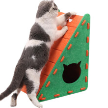 Cat Scratcher Triangular Felt Board Climbing Mat Green Claw Sharpening Tools for Kitten Training and Playing Relaxing