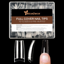 Nicedeco Franse nageltips voor gelextensies 500 stuks 10 maten Half Cover Valse nageltips Nepnagels Druk op nagels Acryl nageltips - 015