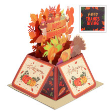 LOHASTOUR Happy Thanksgiving Pop Up-kort Gr?skar Tak Giver 3D Popup Lyk?nskningskort Gaver til mor/far Bro/s?ster Bedstemor Kvinder Alle menneske