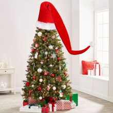 CCINEE Weihnachtsbaum-Topper-Mtze, Plsch-Weihnachtsmann-Mtze fr Weihnachtsbaum-Dekoration, Gaint-Rot, Weihnachtsmann-Mtze, Kostm fr Baum-T