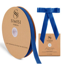 Fita de Veludo Azul Royal 5/8'' 25 Jardas para Árvore de Natal, Embalagem de Presentes, Decorações