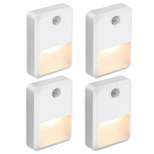 LED Motion Sensor Night Light, Self-adhesive Wall Light with Warm Color LEDs, Motion Sensor, Light Sensor, Energy Efficient for Bedroom, Bathroom, Kit