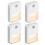 LED Motion Sensor Night Light, Self-adhesive Wall Light with Warm Color LEDs, Motion Sensor, Light Sensor, Energy Efficient for Bedroom, Bathroom, Kit 1
