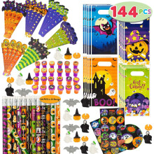 JOYIN 144 stykker 24-pak. Assorteret brevpapir med halloween-tema Gaves?t til b?rn Trick Treat Pr?miefest Favoritleget?j inklusive Halloween-blya