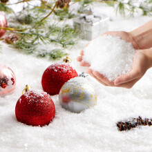 JOYIN 12 Unzen Kunstschnee-Dekoration, Weihnachts-Kunstschnee, 320 g kόnstliche Schneeflocken aus Kunststoff fόr Weihnachtsbaumdekoration, Urlaub