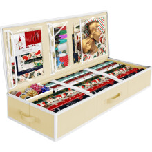 SIMPLE HOUSEWARE Organisateur de papier d'emballage - Rangement sous le lit pour 25 40 rouleaux de papier d'emballage cadeau Sacs cadeaux Ruban