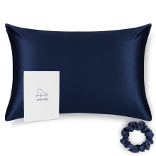 Alaska Bear Silk Pillowcase Standard Size Gift Set for Skin and Hair Care Beauty Sleep 100 Percent Organic Mulberry Pillow Slip Case(1pc Navy)
