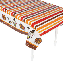 Toalha de Mesa Plástica Peanuts Charlie Brown & Snoopy Ação de Graças 54" x 108"