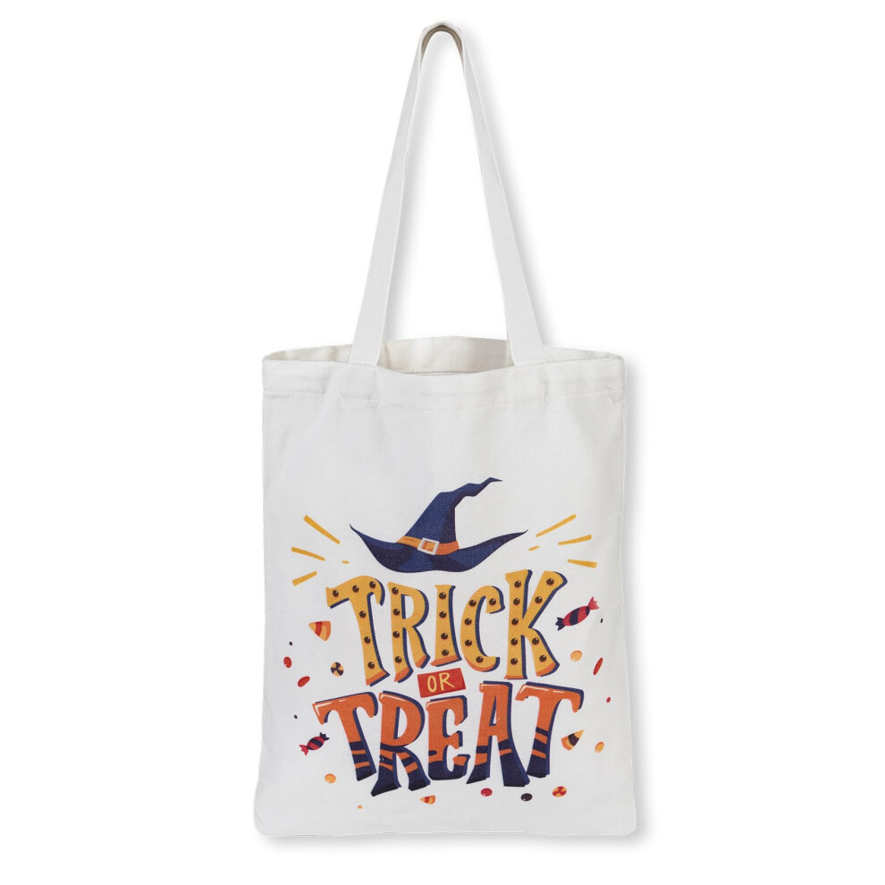 ATFUNSHOP Trick or Treat Bags Halloween Bags 15.7'' Witch Hat Canvas Reusable Large Tote Bucket for Kids-image-OPC-PMMJNY8-NEW