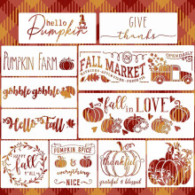 Herfststencils voor schilderen op hout - Pompoen- en Thanksgiving-stencils voor verandaborden en canvas