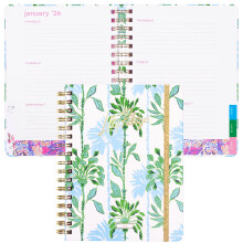 Lilly Pulitzer Groίer Monatsplaner Januar 2026  Dezember 2026, monatliche Agenda und Kalenderaufkleber, Taschen und Spiralbindung (Swayin in the