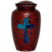 Urna crematoria in vetro a mosaico - Urna funeraria fatta a mano per ceneri umane - Urna funeraria di grandi dimensioni per adulti - Piastrelle i