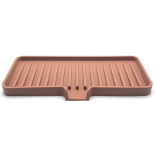 Happitasa Bandeja de Silicone para Sabão e Suporte para Esponja com Dreno | Organizador para Banheiro e Cozinha (Mocha, 9"x3.5")