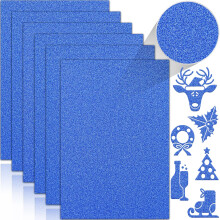 Twavang 24 Blatt blaues Glitzer-Kartonpapier, A4, Premium-Glitzerpapier für Scrapbook-DIY-Projekte, Party-Dekoration, Geschenkbox-Verpackung, 250 g/m