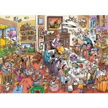 Cobble Hill Family Piece's 350 puzzel - Thanksgiving Saamhorigheid - Voorbeeldposter inbegrepen