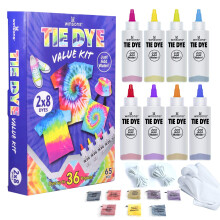 Kit de Tintas Tie Dye WINSONS, 8 Cores Tinta de Tecido Não Tóxica para Atividades DIY