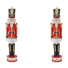 Haute Decor Casse-Noisette de Nol de 37 pouces de haut (Ensemble de 2 - Rouge Blanc Noir)