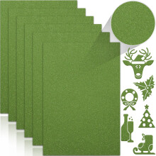 Twavang 24 Folhas Papel Cartão Verde Glitter, A4 Papel Brilhante para Scrapbook, Projetos DIY, Decoração de Festa