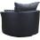 Swivel Cuddle Chair Chenille Fabric Grey Black 3