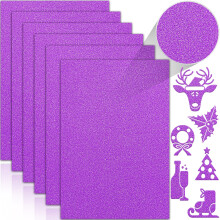 Twavang 24 Folhas Papel Cartão Glitter Roxo A4, Papel Brilhante para Scrapbook, Projetos DIY, Decoração de Festas