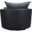 Swivel Cuddle Chair Chenille Fabric Grey Black 4