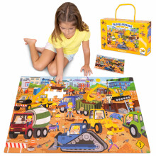 BONNYCO Giant Floor Puzzles for Kids of Construction Site with 48 Large Pieces. Jumbo Puzzle 36.2 x 24.4 in Gifts for Boys and Girls Educational Ki