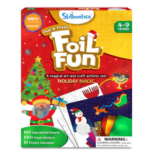 Skillmatics Foil Fun - Mess-Free Holiday Art & Craft Kit for Kids DIY Creative Activity Travel Game Stocking Stuffer & Christmas Gift for Boys & G