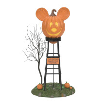 Department 56 Disney Village Halloween Pumpkintown Accessories Mickey Mouse Water Tower Figurine, 12.01 Inch, Multicolor