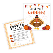 Lashicorn Youve Been Gobbled Thanksgiving Game Sheets | 40 pakke | 8x8 tommer Papir Happy Thanksgiving Youve Been Gobbled Holiday Office Neighbor