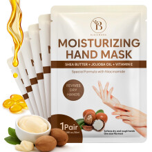 BLOOMORA Herstellend handmasker voor droge, gebarsten handen Handmaskers met sheaboter Jojoba-olie en vitamine E Hydraterende handschoenen Huidverzor