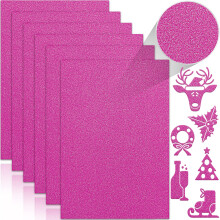 Twavang 24 Blatt rosarotes Glitzer-Kartonpapier, A4, Premium-Glitzerpapier für Scrapbook-DIY-Projekte, Party-Dekoration, Geschenkbox-Verpackung, 250