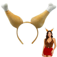 Nicky Bigs Nieuwigheden Volwassen Grappig Kalkoen Benen Hoofdband Thanksgiving Gebakken Been Drumstick Hoeden Nep Voedsel Thema Friendsgiving Party G