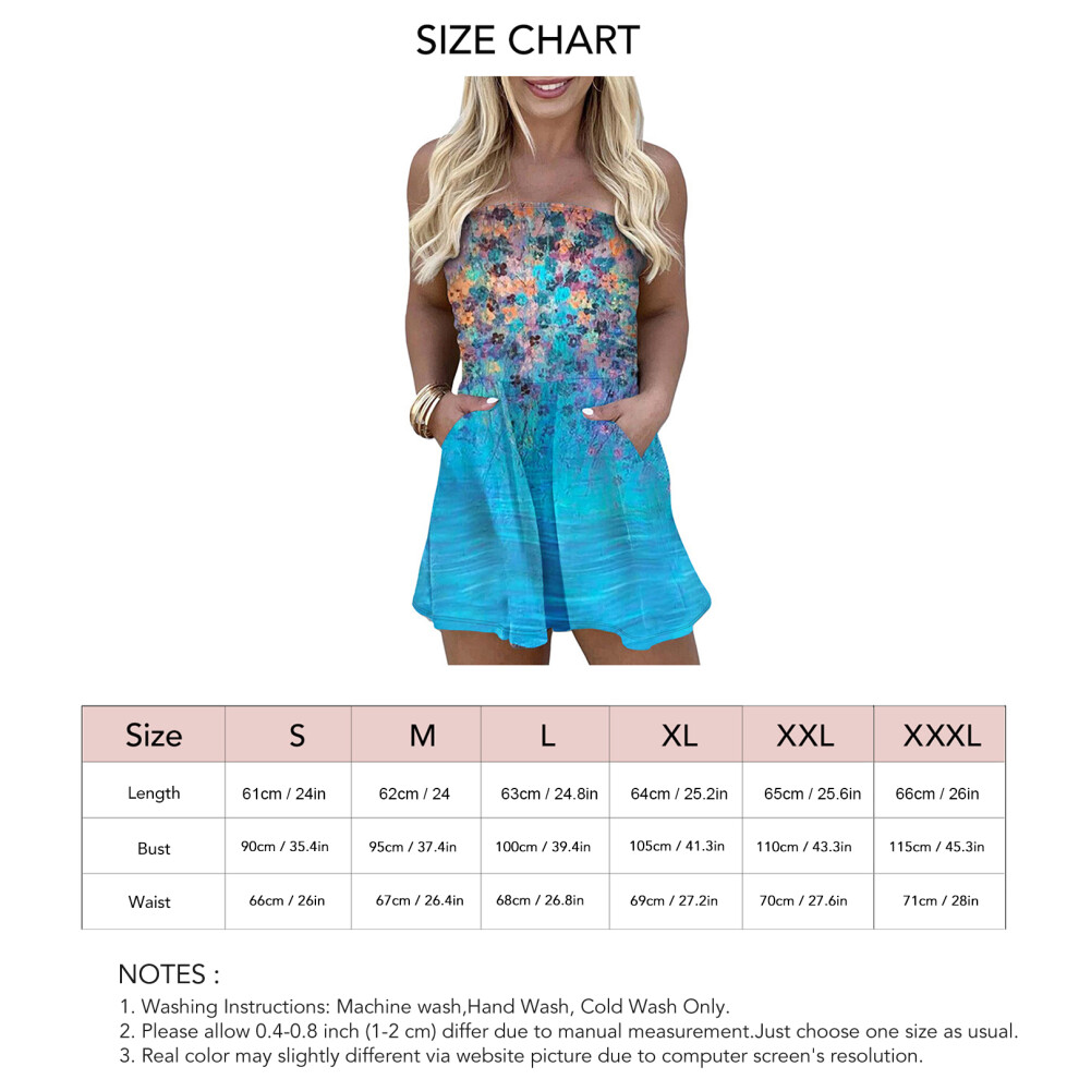 Women Sleeveless Off Shoulder Wide Leg Jumpsuit Light Blue M-image-OPC-PMMJPBQ-NEW