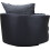 Swivel Cuddle Chair Chenille Fabric Grey Black 5