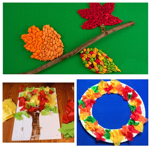 Exquiss 1600 Pcs Papéis de Seda Cores de Outono 4 x 4 Polegadas para Artesanato de Folhas 2