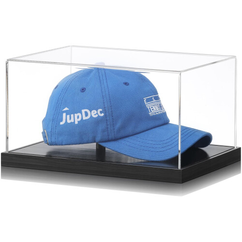 JupDec Hoed Display Case, Heldere Acryl Baseball Cap Display Box Stand, UV Bescherming