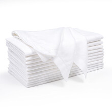 Ramanta Home Lot de 12 serviettes de table en coton blanc de qualit suprieure 45,7 x 45,7 cm, lin doux et durable, lavable, idal pour un usage