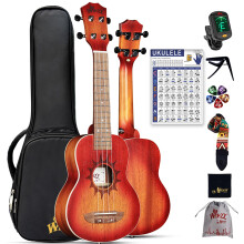 Winzz Soprano Ukulele for Kids and Adults Beginner 21 Inch Mahogany Ukelele Starter Kit with Chord Chart and Capo Unique Design Gifts