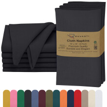 Ruvanti Lot de 6 serviettes en tissu 45,7 x 45,7 cm, 100 % coton, lavables, douces et absorbantes, parfaites pour les mariages, Nol, les dners