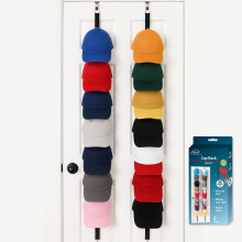 Jokari Over-The-Door Hat Rack Organizer 4 Pack - Holds Up to 32 Baseball Caps Snapbacks Visors - Adjustable Door Hat Storage with Hooks - No-Tool I